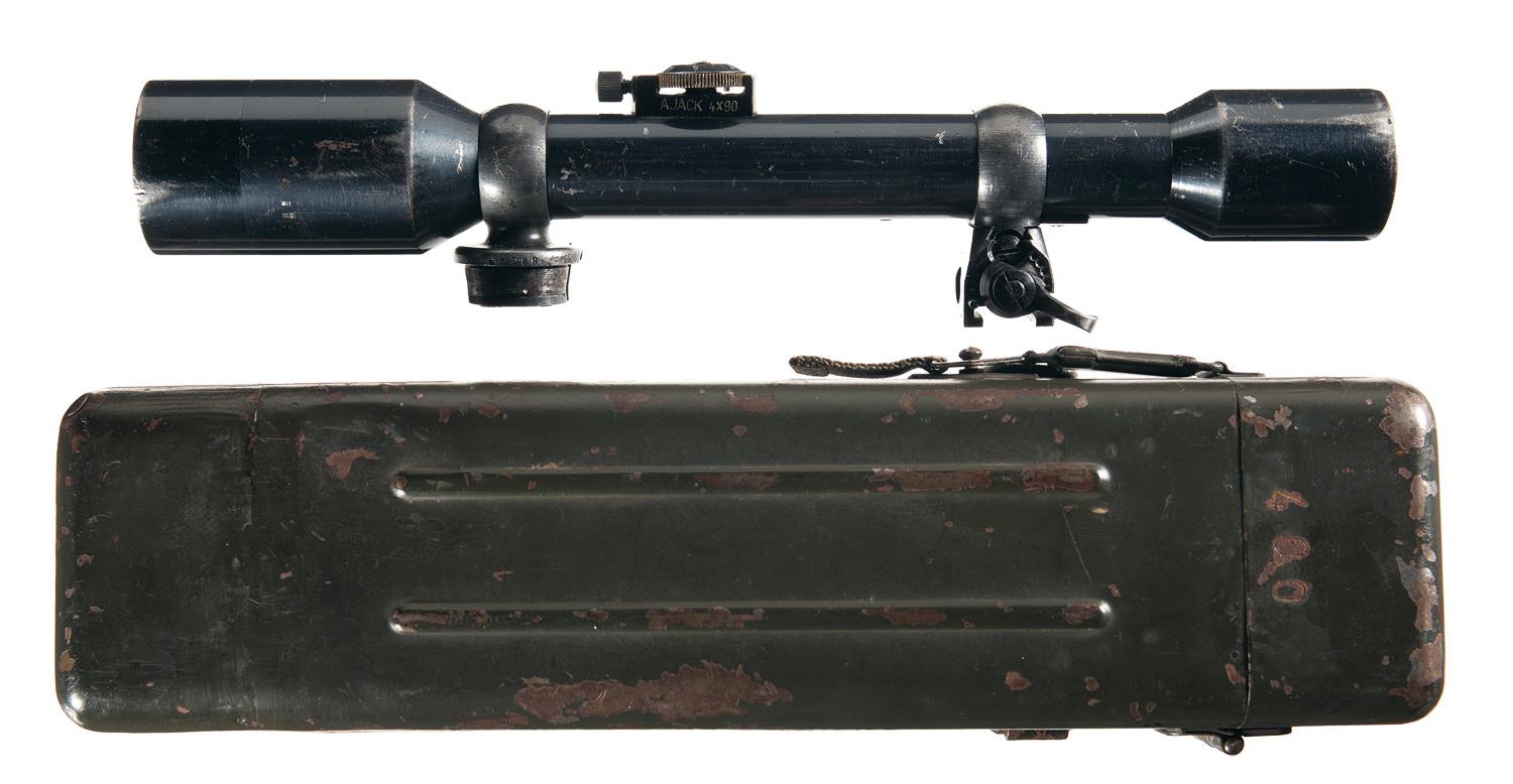 Original World War II Nazi Ajack 4x90 Sniper Scope with Scarce L