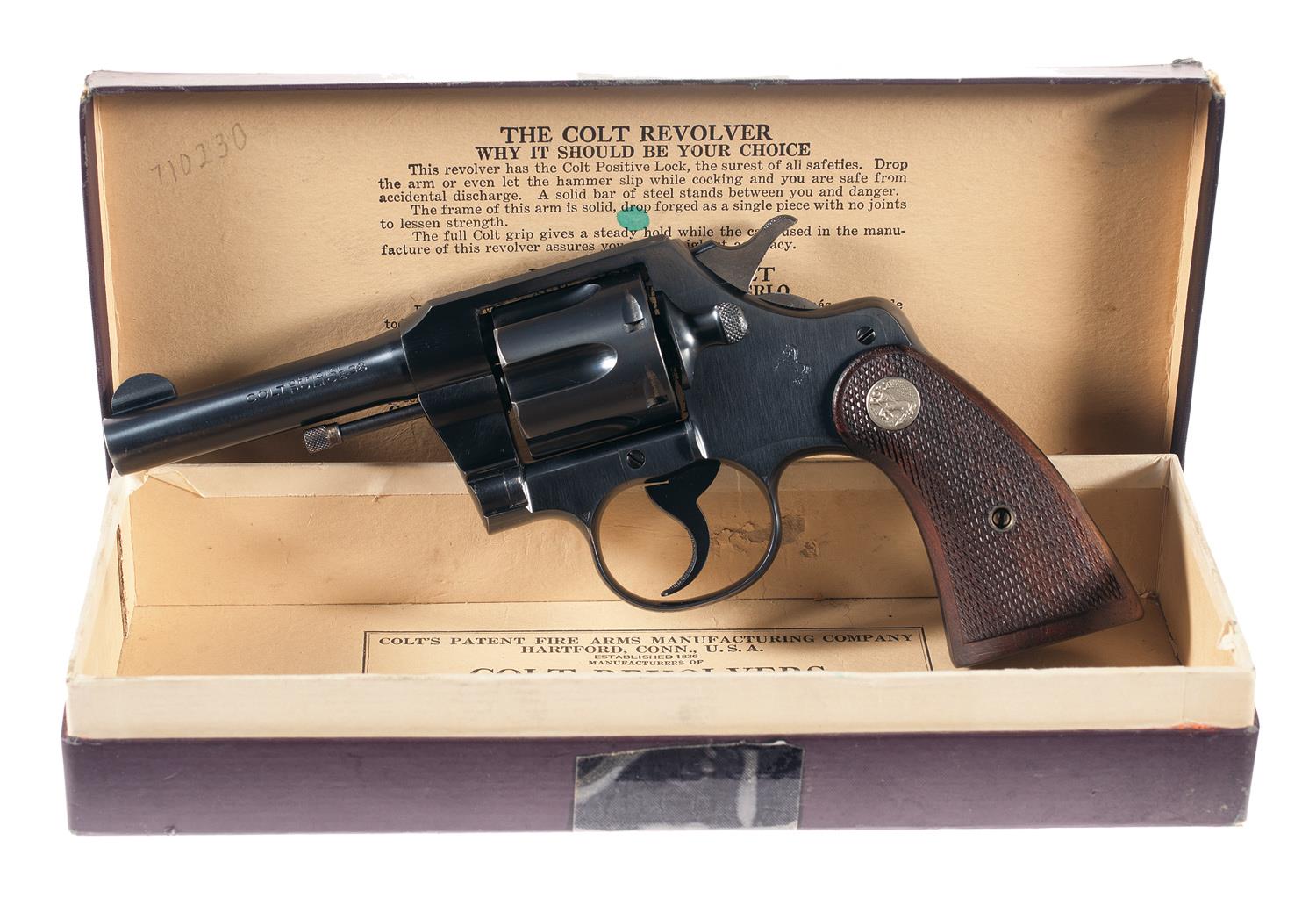 Colt Official Police Double Action Revolver With Box Rock Island Auction 4373