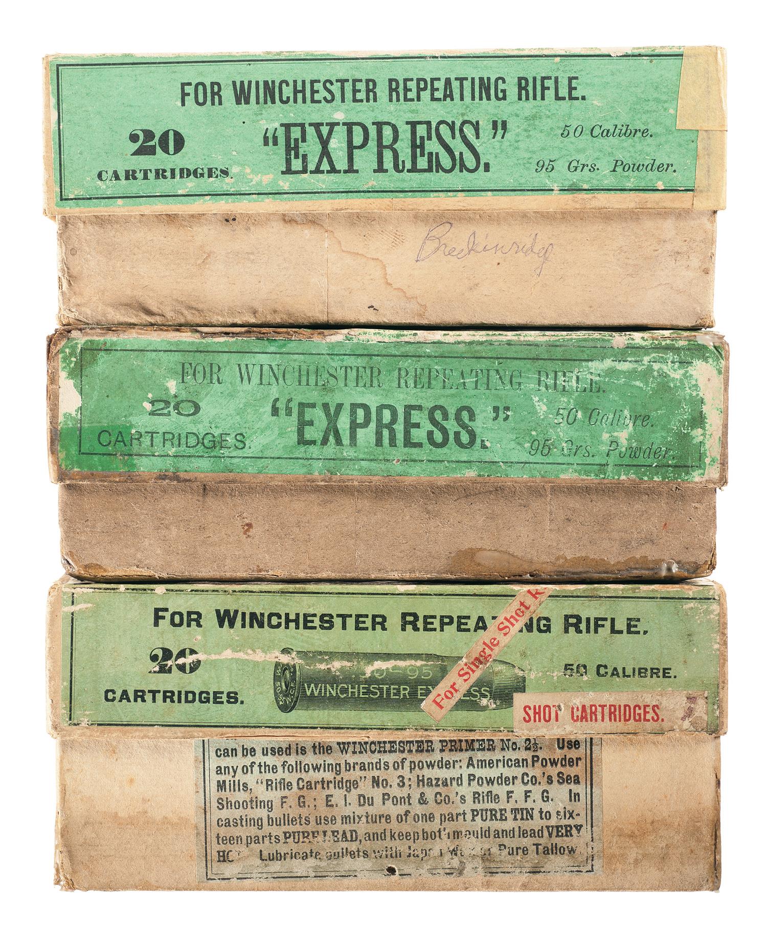 Three Boxes of Vintage 50-95 Express Ammunition | Rock Island Auction