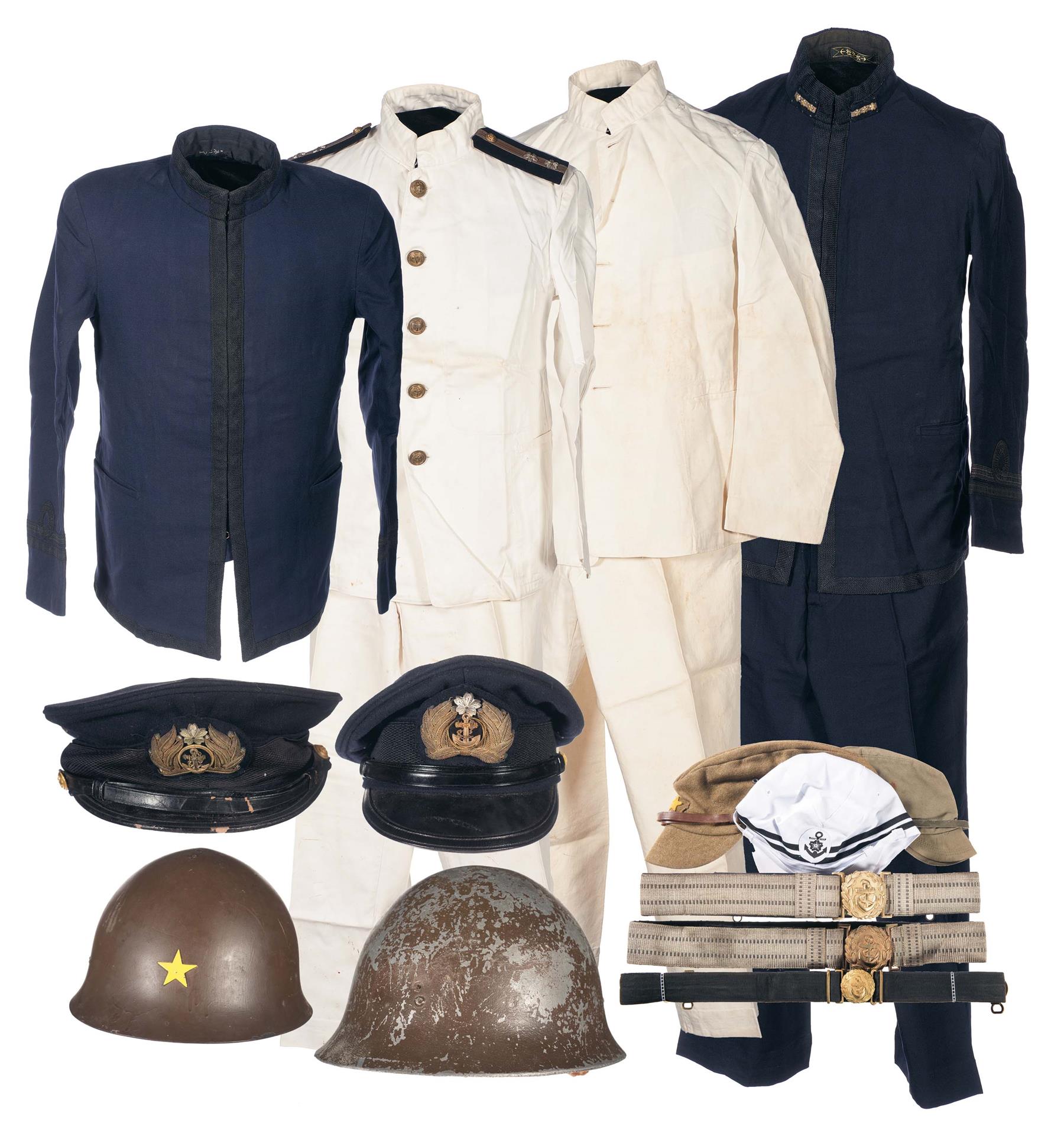 Grouping of Imperial Japanese Navy Uniform Items, Including Offi Rock