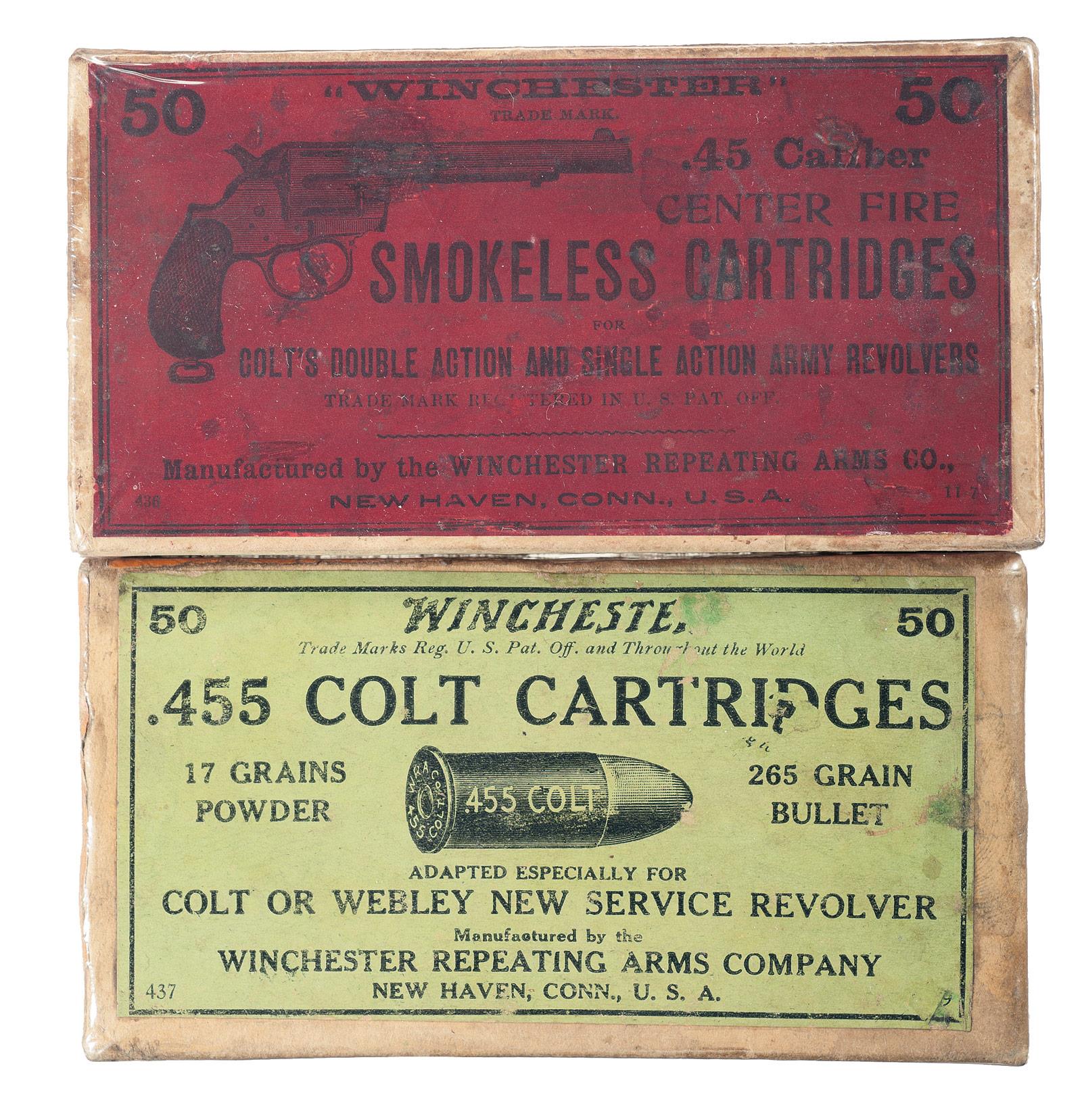 Two Vintage Boxes of Winchester Cartridges for Colt Revolvers | Rock ...