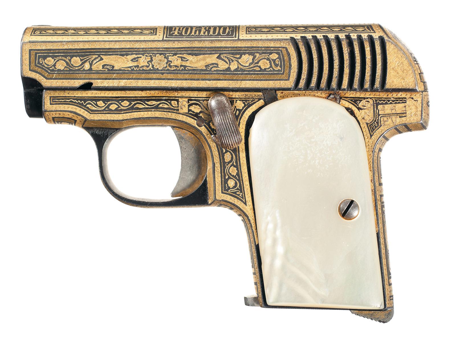 Extensive Gold Finish Spanish Pocket Pistol With Case Rock Island Auction extensive-gold-finish-spanish-pocket-pistol-with-case-rock-island-auction