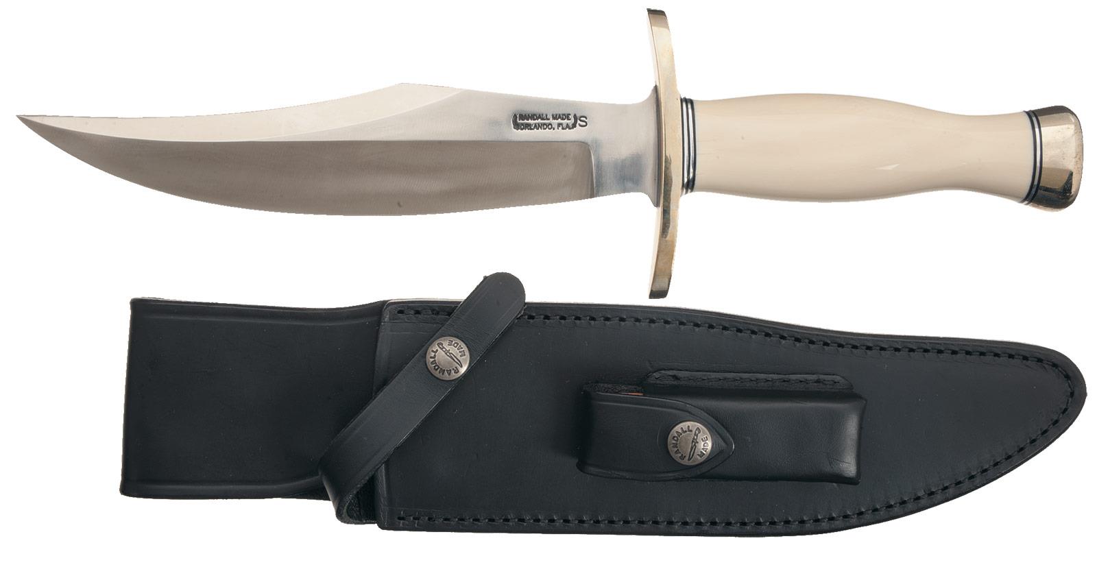 Randall Model 12-8 Bear Bowie with Ivory Handle and Sheath | Rock ...