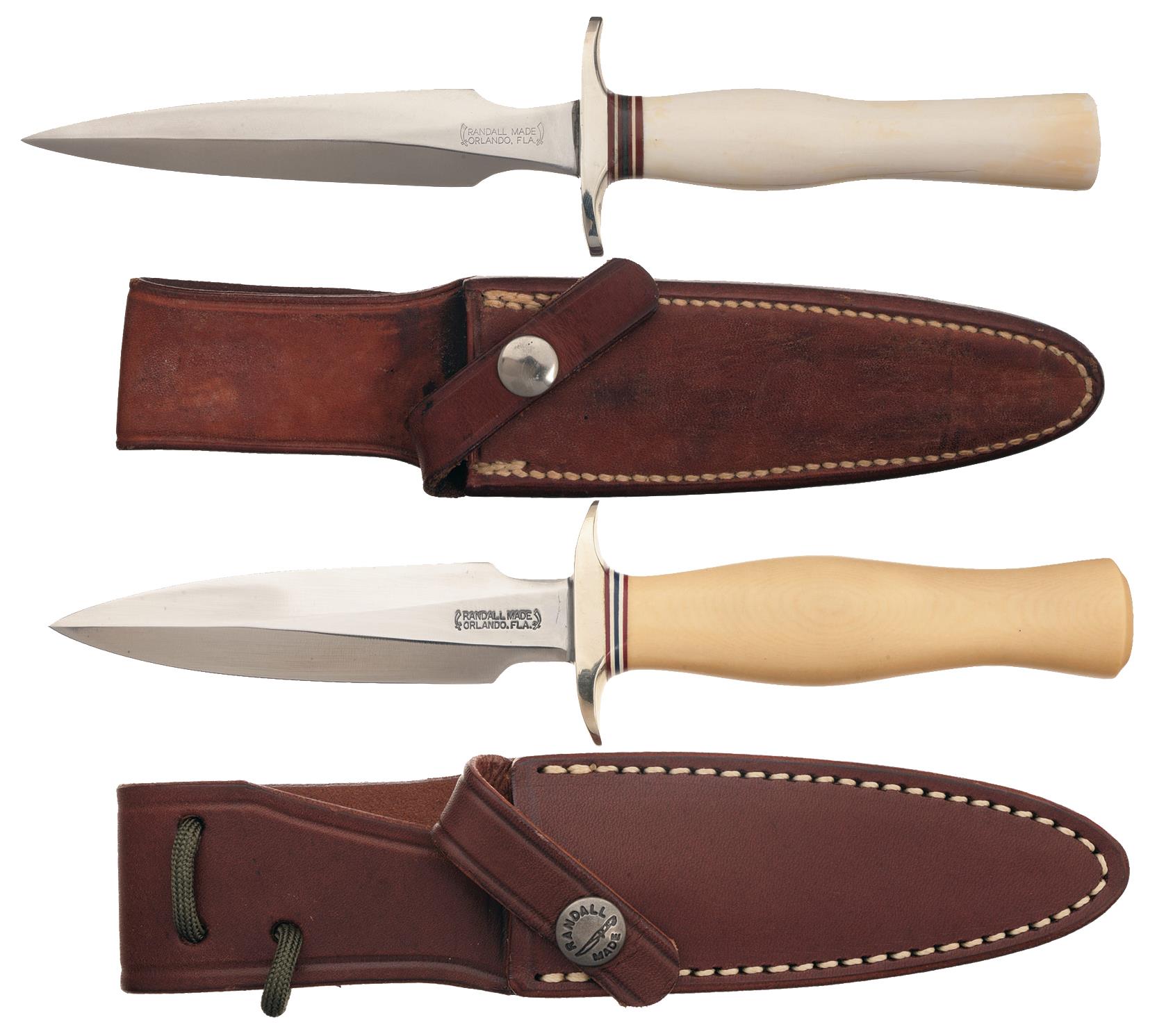 Two Randall Model 2 Boot Knives with Sheaths | Rock Island Auction