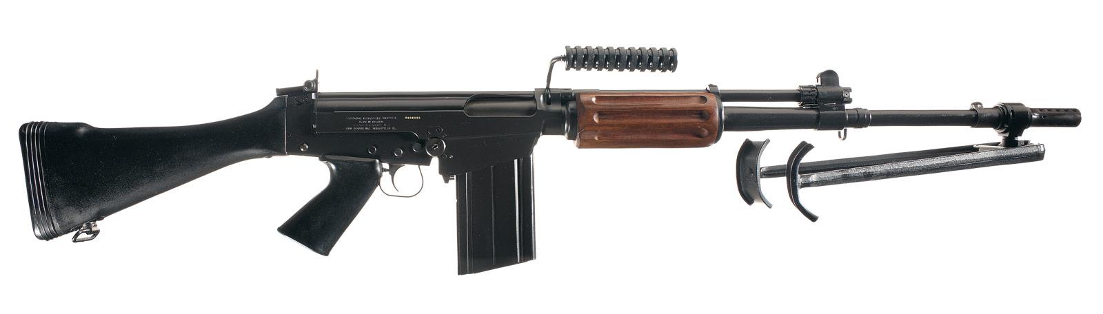 Belgian FN FAL Heavy Barrel Semi-Automatic Rifle with Bi-Pod.