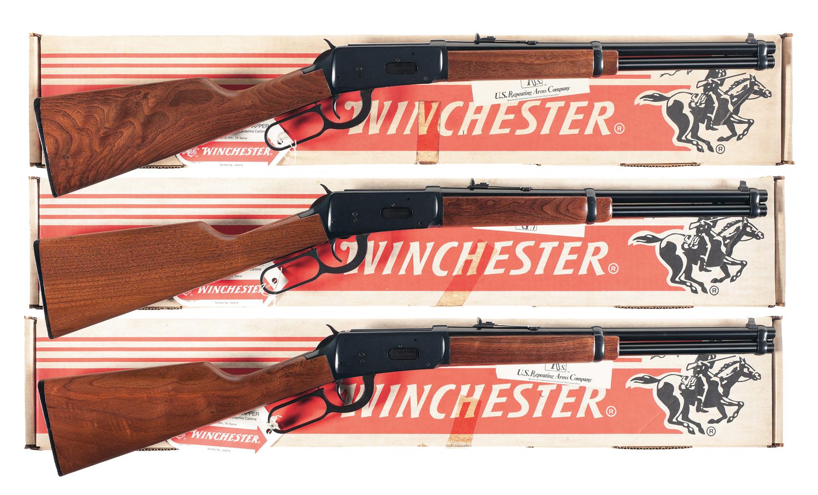 Three Consecutively Serial Numbered Boxed Winchester Model 94 Tr Rock Island Auction