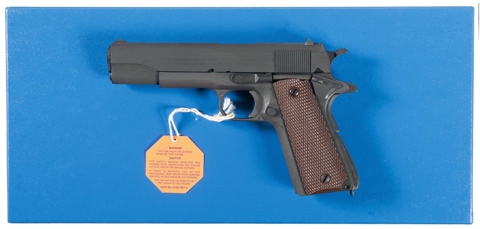 Colt Wwii Reproduction 1911a1 Semi Automatic Pistol With Box Rock Island Auction 5720