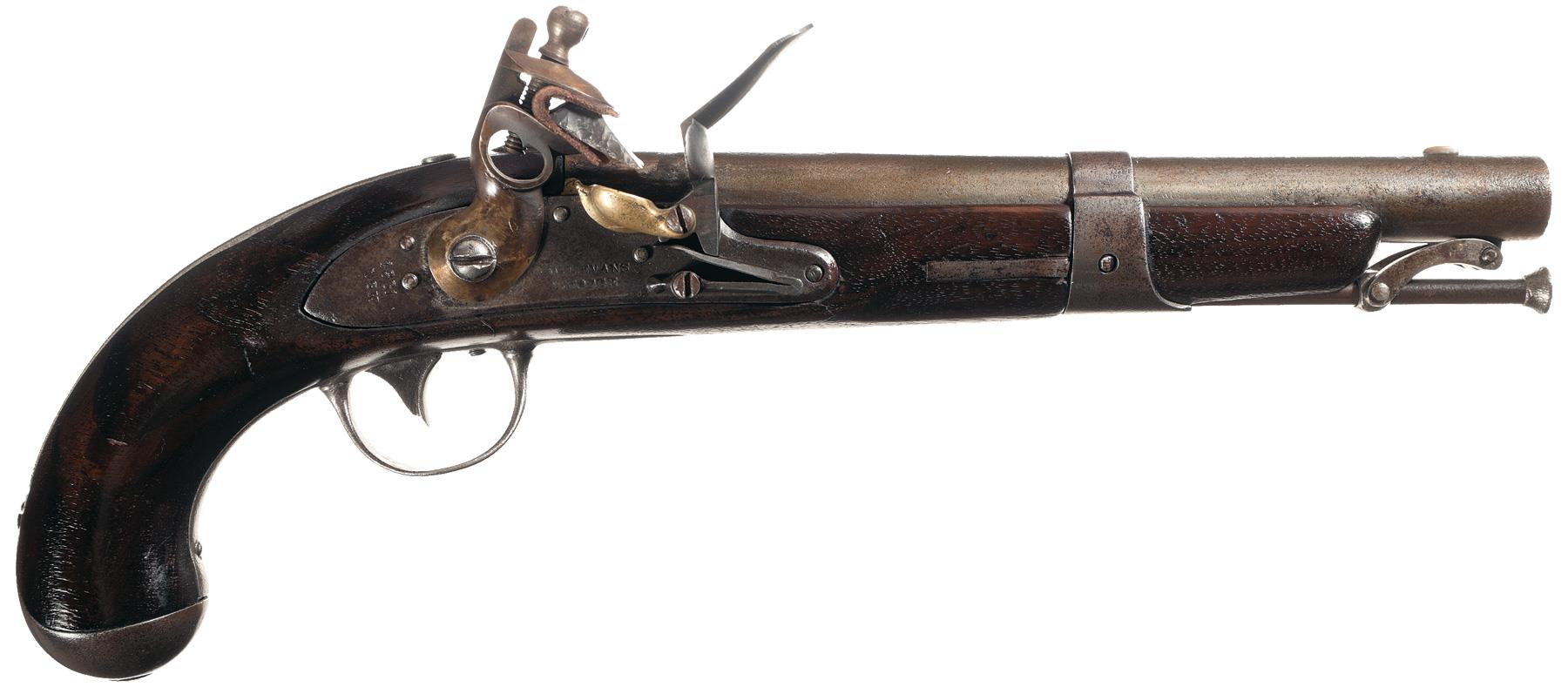 Evans Model 1826 Reconverted Flintlock Navy Pistol | Rock Island Auction