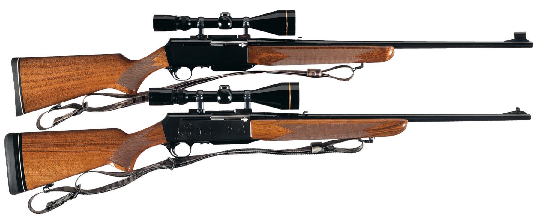 Two Belgian Browning BAR Semi-Automatic Rifles w/ Leupold Scopes