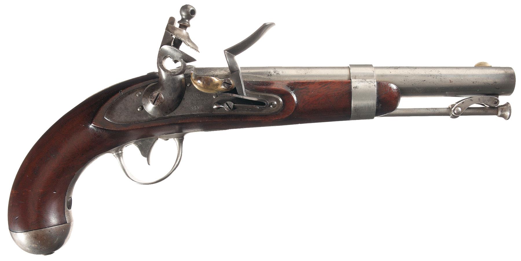 Fine U.s. Model 1836 Johnson Contract Flintlock Pistol 