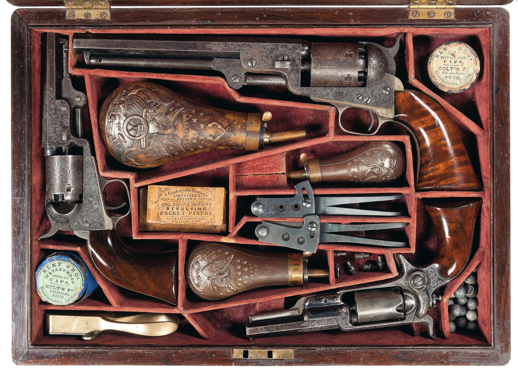 Exceptional Samuel Colt Presentation Triple Cased Model 1851 Nav | Rock ...