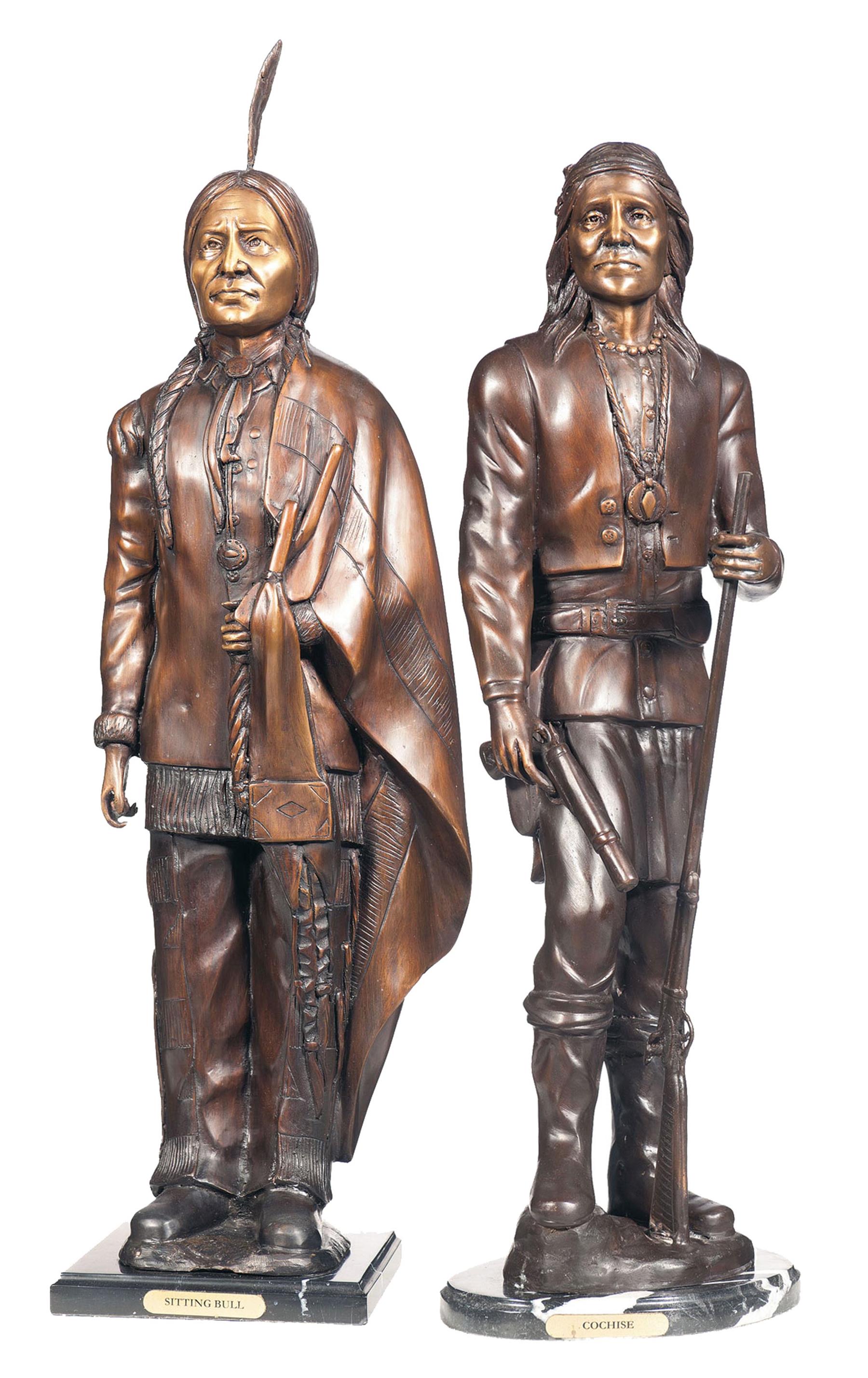 Two Native American Bronze Sculptures Rock Island Auction