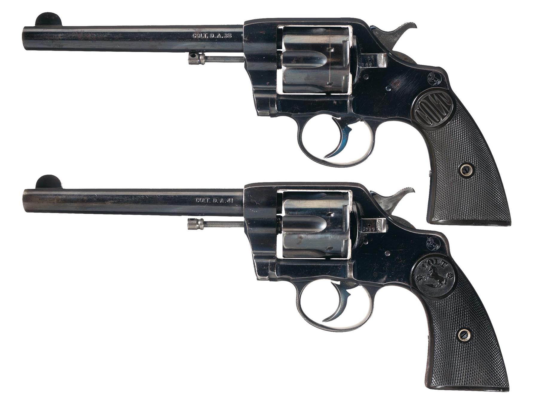 Two Colt Civilian Model 1892 New Army and Navy DA Revolvers 