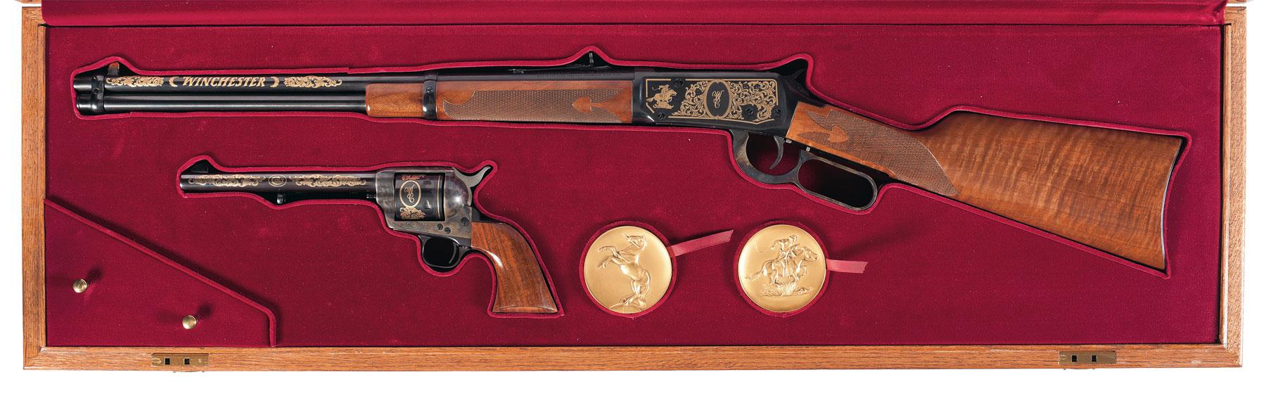 Colt Winchester Commemorative Set w/ Shared Display Case and Com | Rock ...