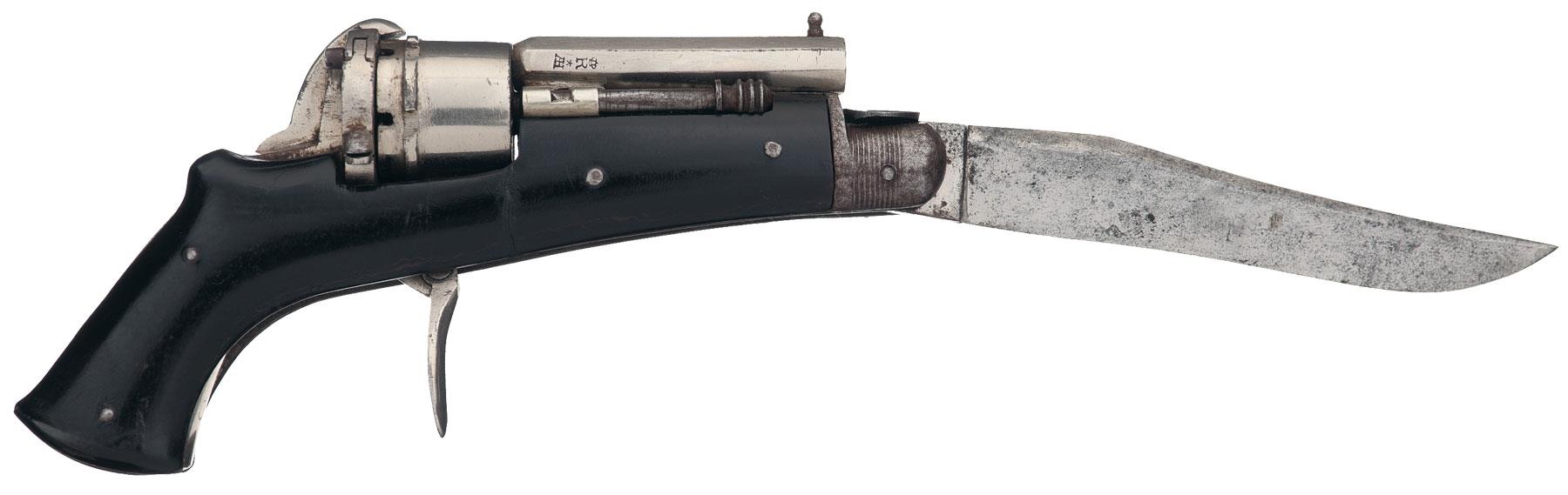 Unique European Pinfire Knife Revolver Rock Island Auction 4963