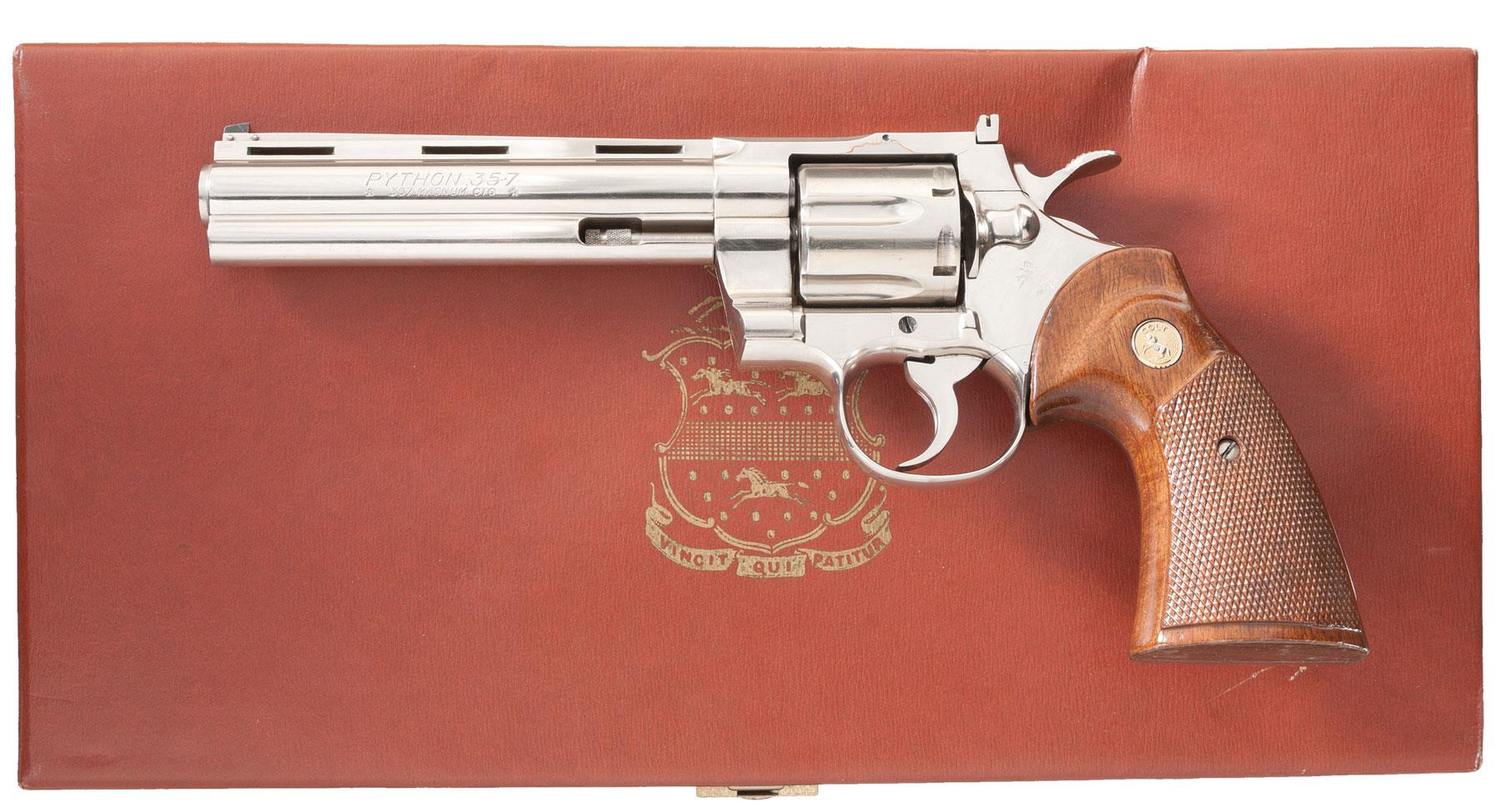 Cased Nickel Plated Colt Python Double Action Revolver | Rock Island ...