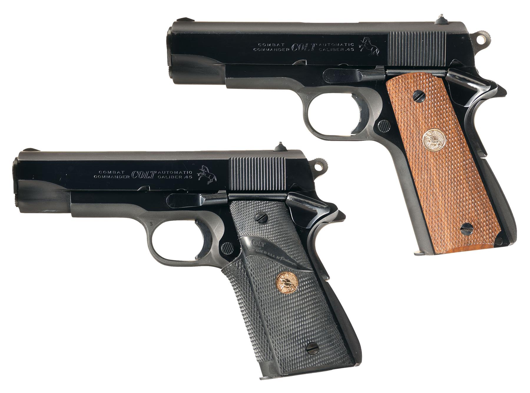 Two Colt Combat Commander Semi Automatic Pistols Rock Island Auction