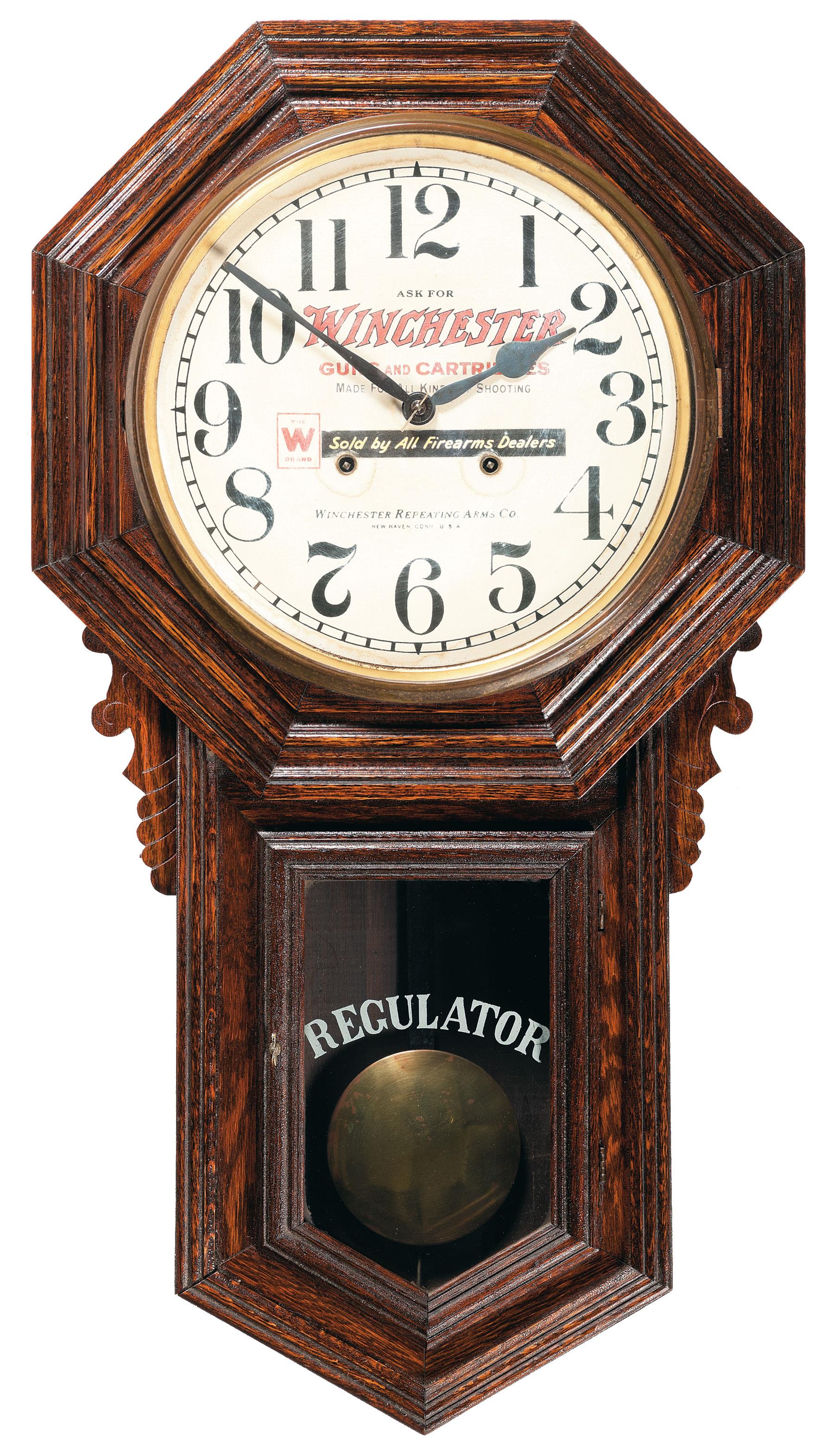 Winchester Advertising Regulator Clock | Rock Island Auction, image size:1800x3142