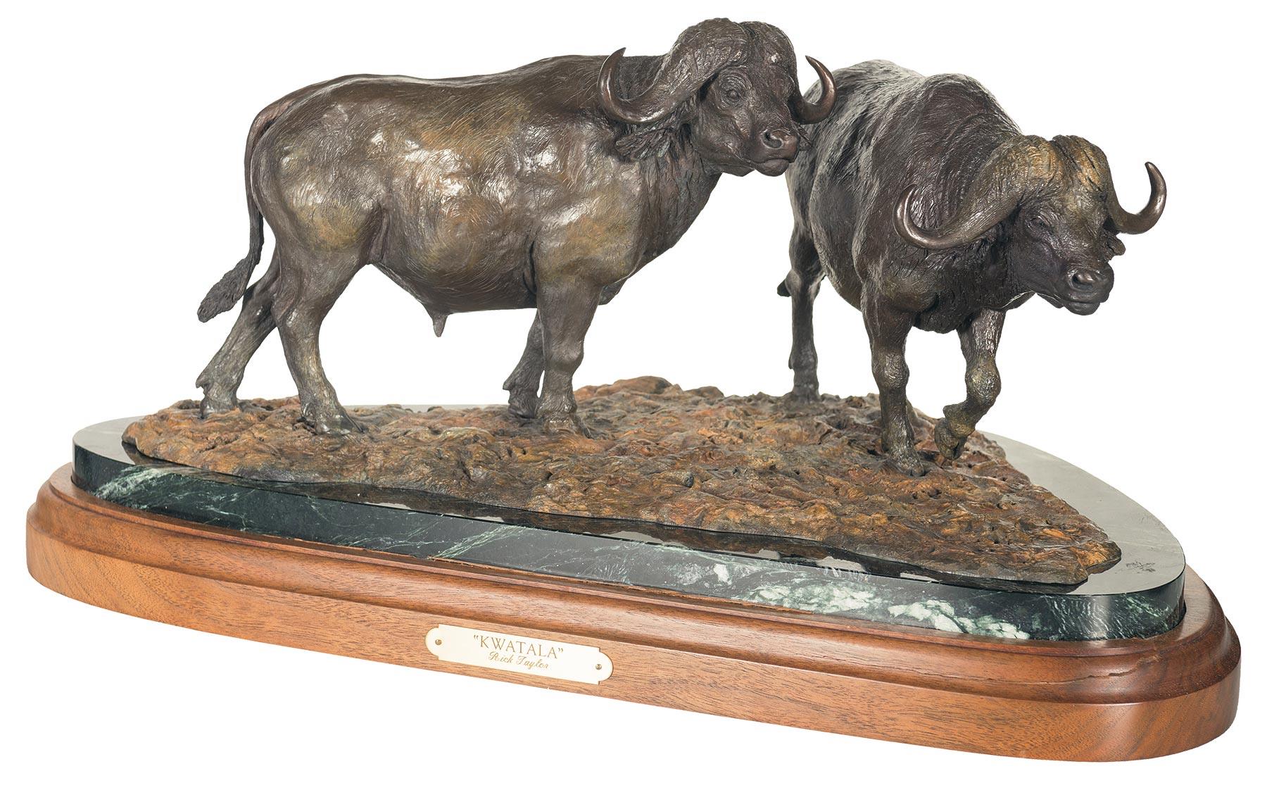 Cape Buffalo Bronze 'Kwatala' by Rick Taylor Rock Island Auction