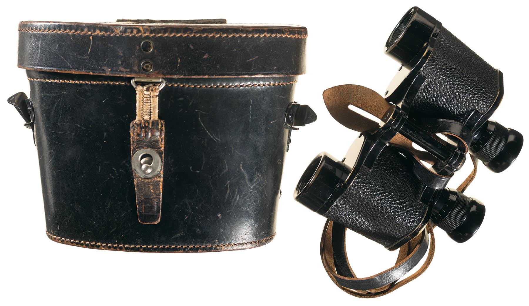 Scarce SS Marked Busch 6x30 Binoculars with Capture Certificate Rock