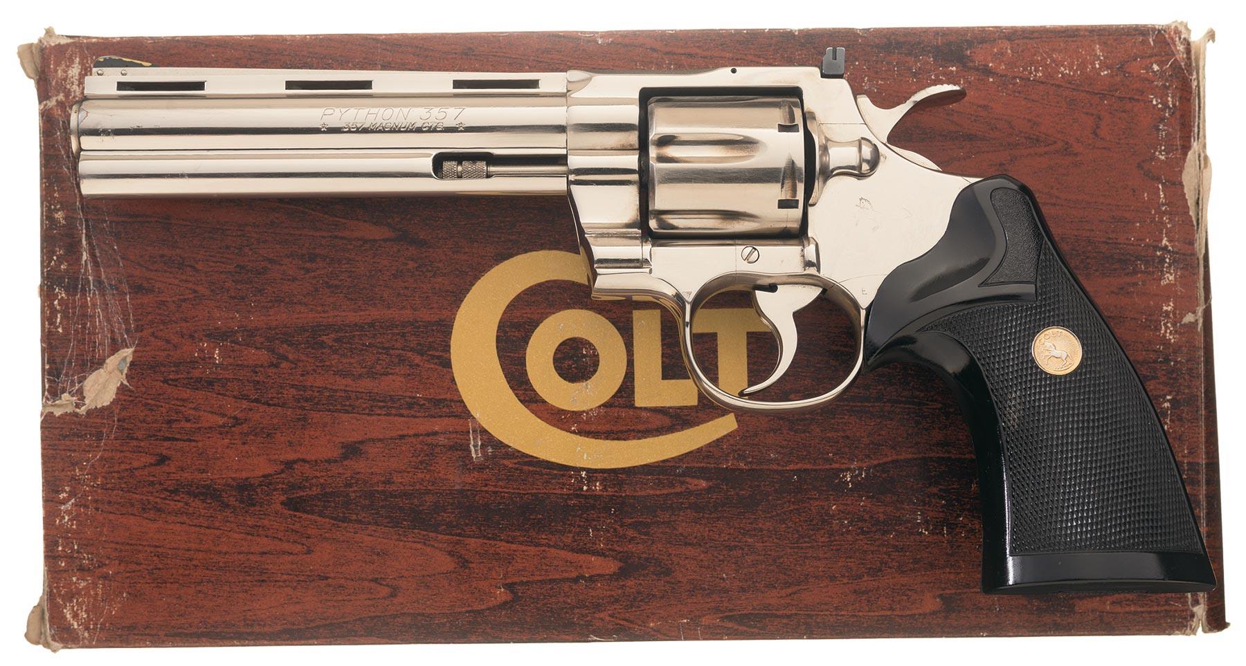Nickel Plated Colt Python Double Action Revolver with Box | Rock Island ...