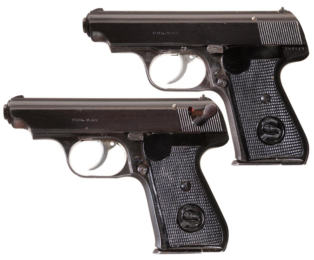Two Excellent World War II Nazi Police Sauer 38H Pistols