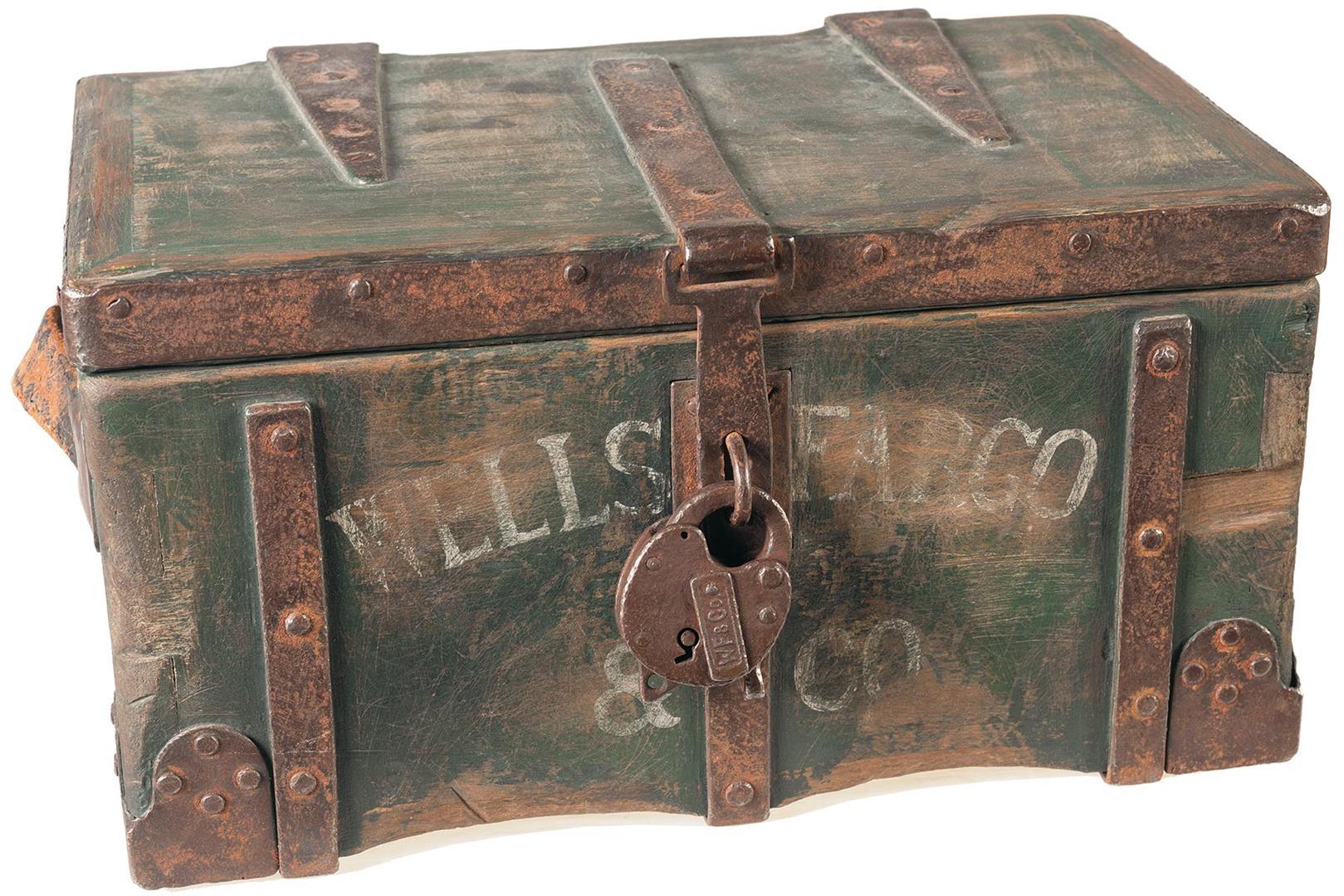 Miniature Wells Fargo Marked Treasure Box With Lock Rock Island Auction 