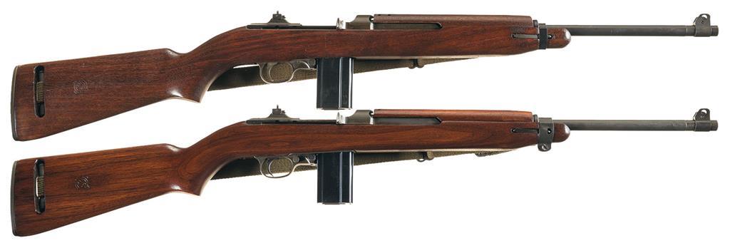 Two Us World War Ii Inland M1 Semi Automatic Carbines W Sling Rock