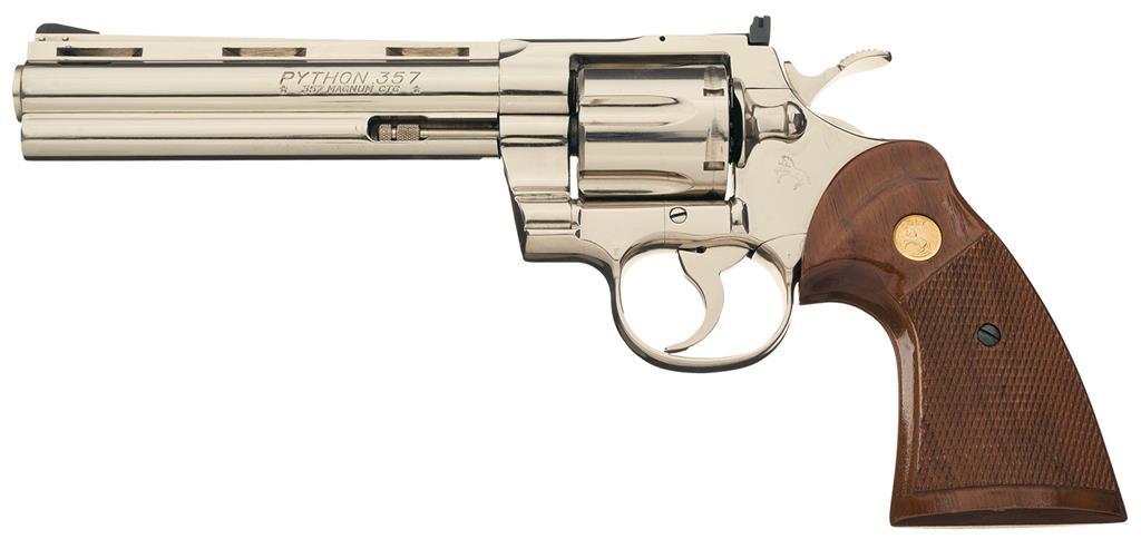 Nickel Plated Colt Python Double Action Revolver | Rock Island Auction