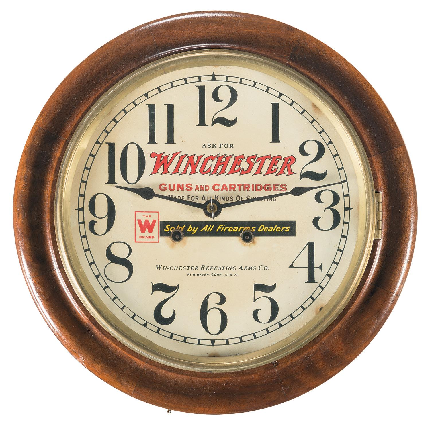 Winchester Advertising Wall Clock Rock Island Auction