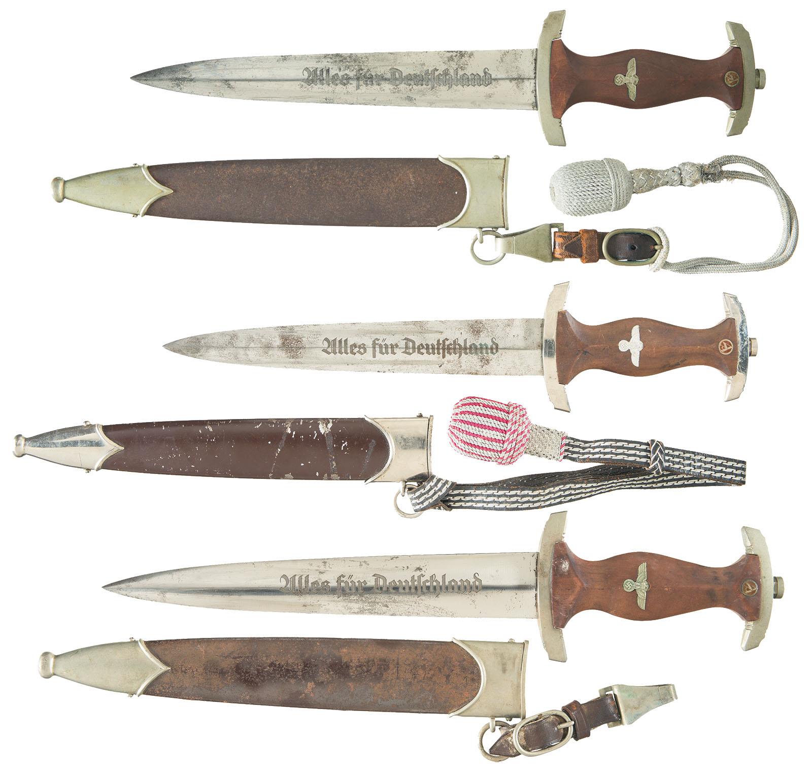 Three Nazi SA-Pattern Daggers with Sheaths | Rock Island Auction