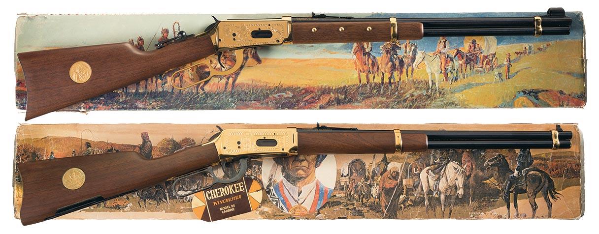 Two Boxed Commemorative Winchester Lever Action Rifles | Rock Island ...