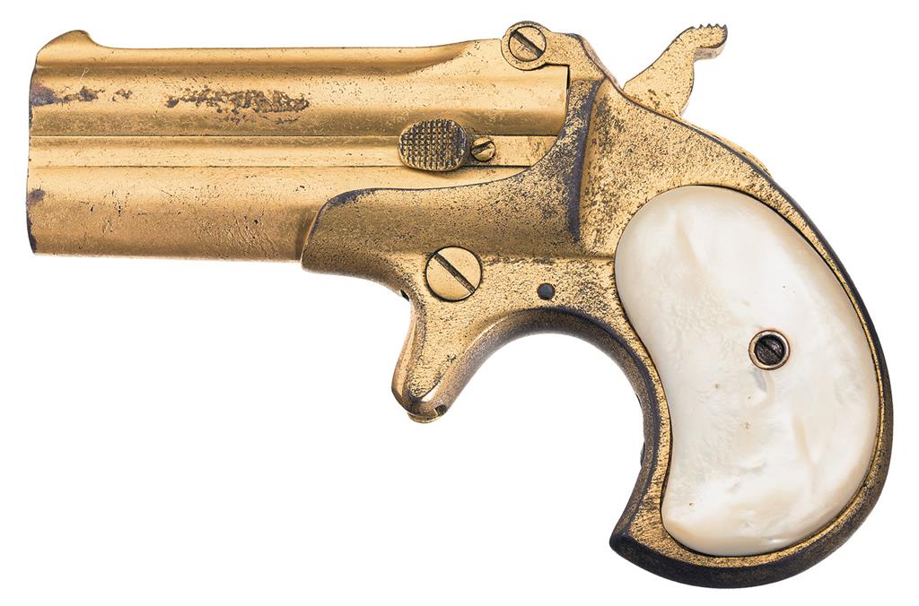 Gold Remington Over/Under Derringer with Pearl Grips | Rock Island Auction