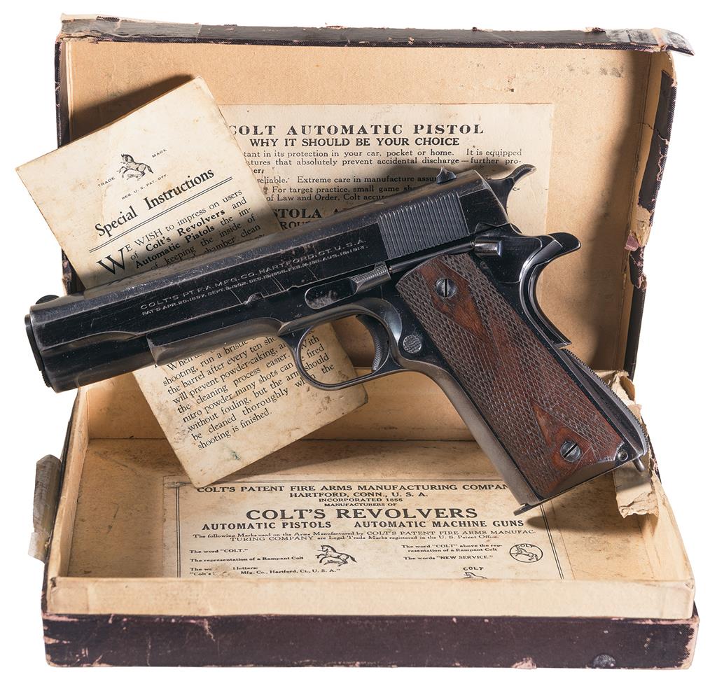 Pre-War Colt Government Model Semi-Automatic Pistol with Box | Rock ...