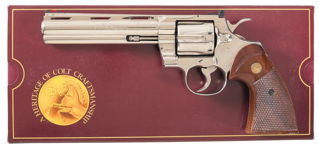 Nickel Plated Colt Python Double Action Revolver with Box | Rock Island ...