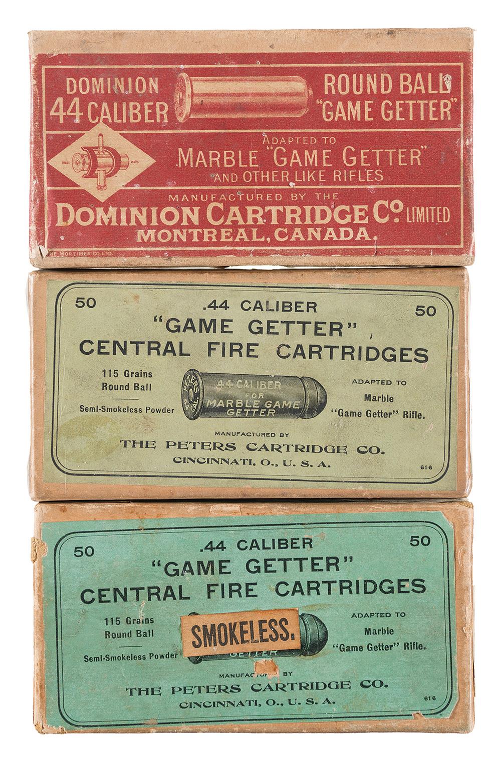 Three Variant Boxes of Game Getter Cartridges Rock Island Auction