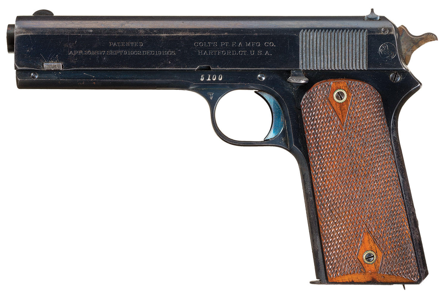 Exceptional Colt Model 1905 Military Semi Automatic Pistol Rock Island Auction 7194