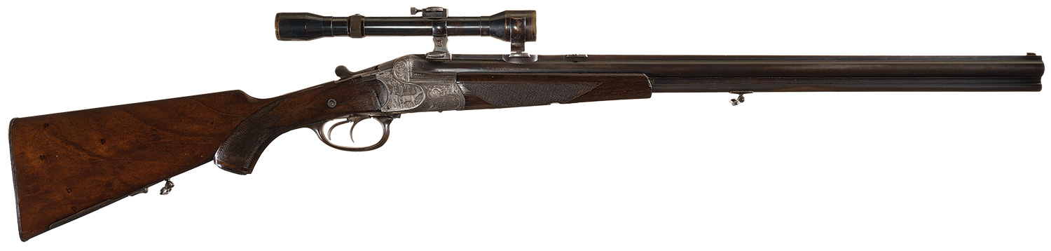 Engraved Pre-War German Over/Under Combination Gun with Scope | Rock ...