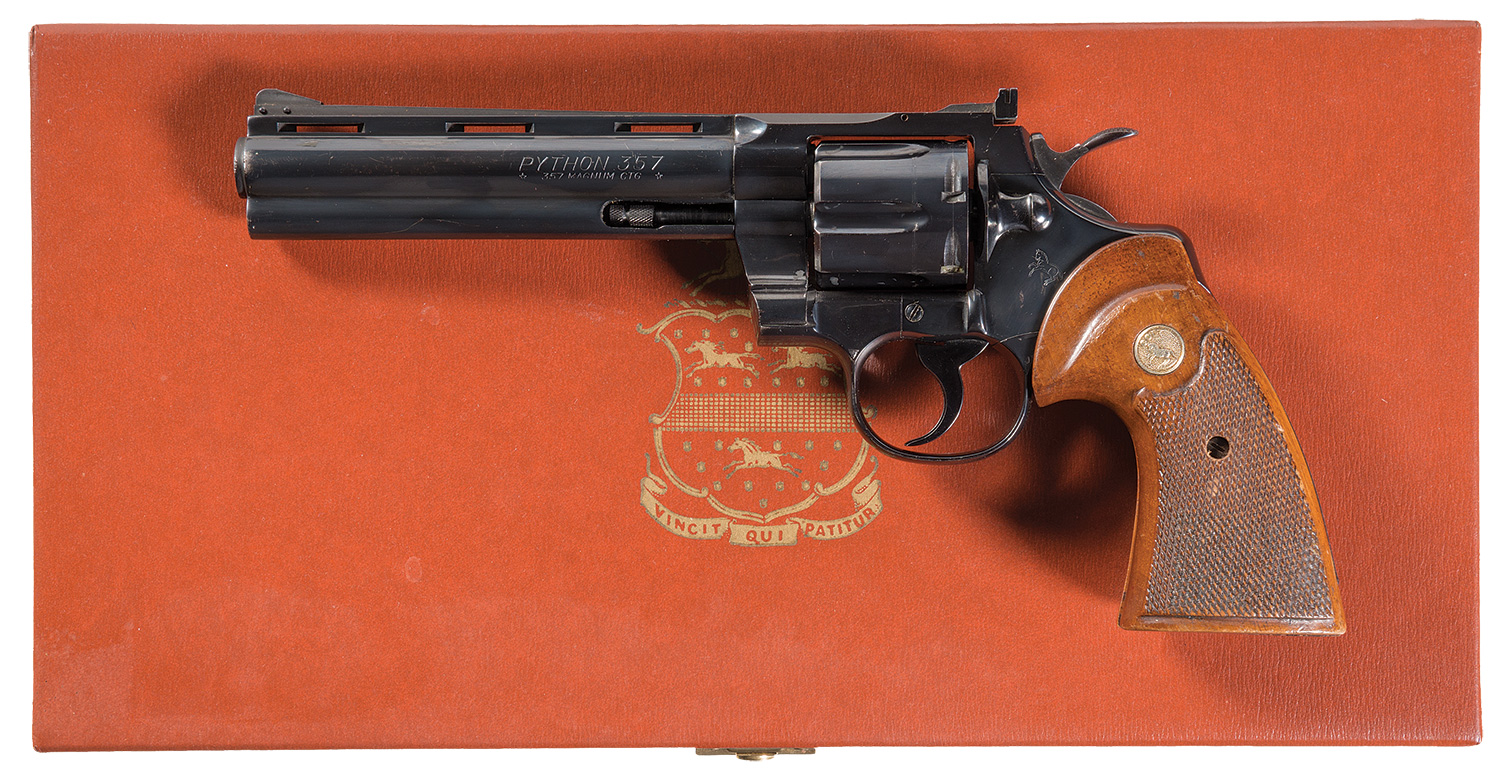 Colt Python Double Action Revolver With Case Rock Island Auction 9599