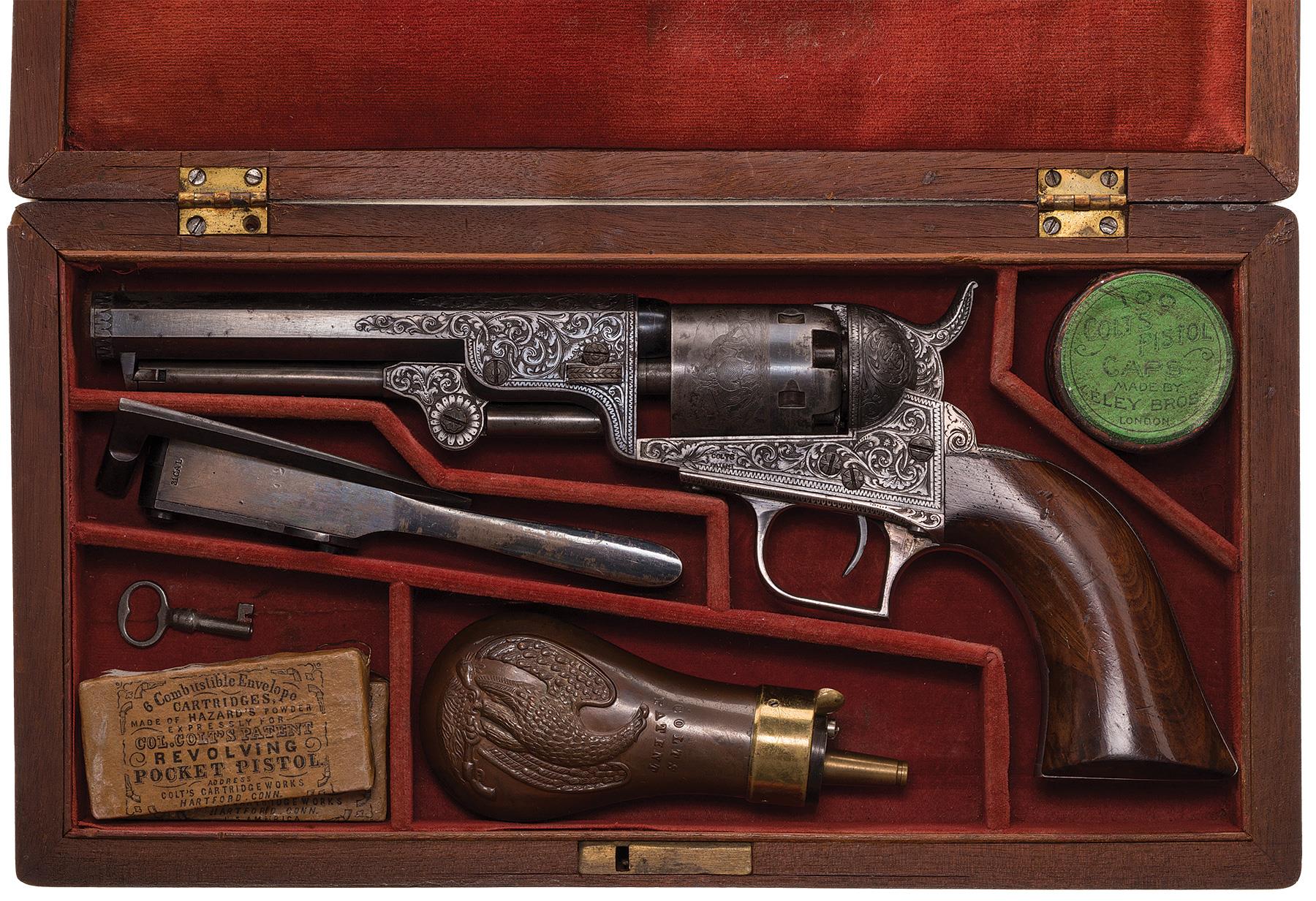 Deluxe Engraved, Factory Cased Colt Model 1848 Baby Dragoon | Rock ...