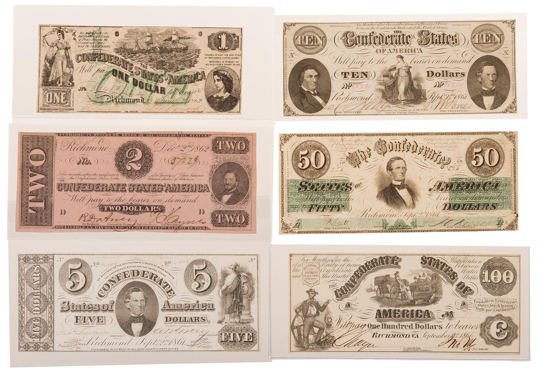 Six Confederate Bonds | Rock Island Auction