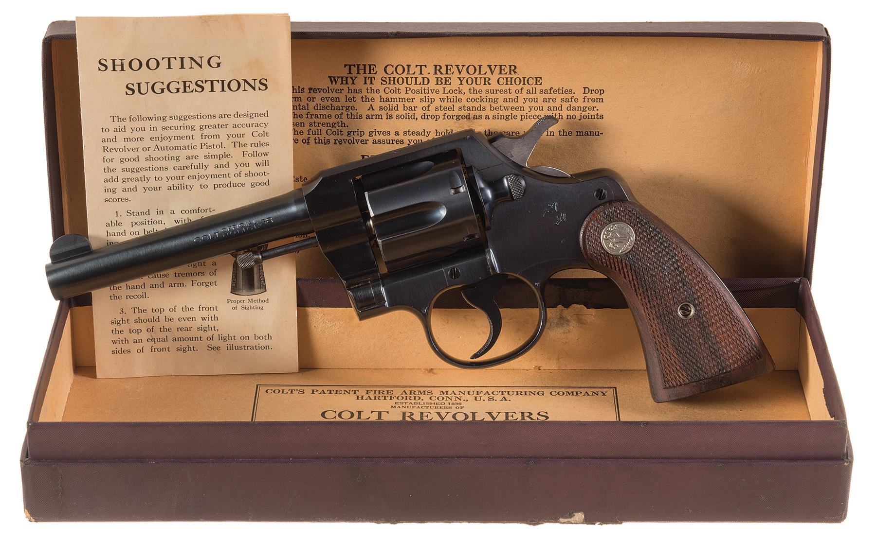 Colt Official Police Double Action Revolver With Box Rock Island Auction 0716