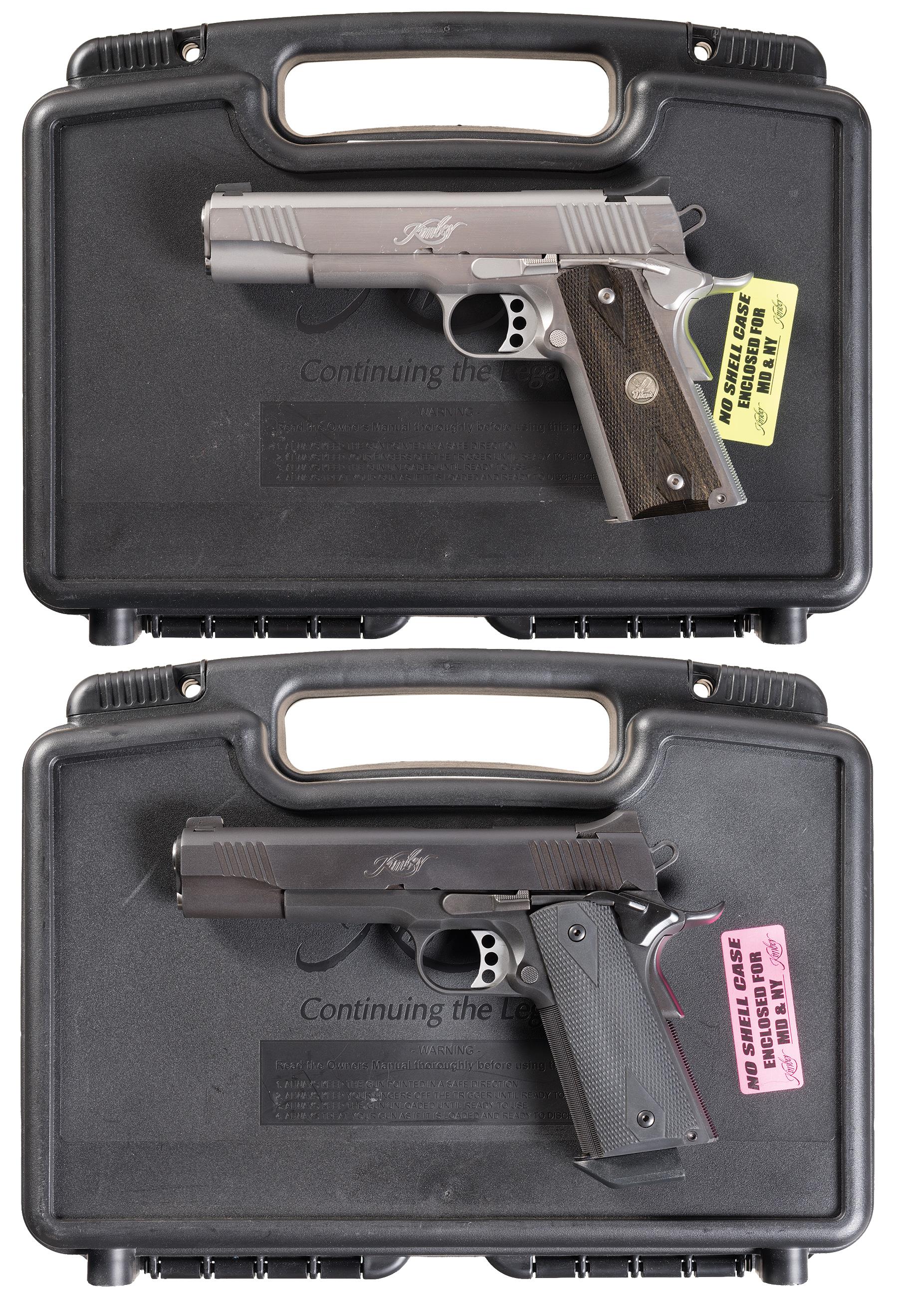 Two Kimber SemiAutomatic Pistols with Cases Rock Island Auction