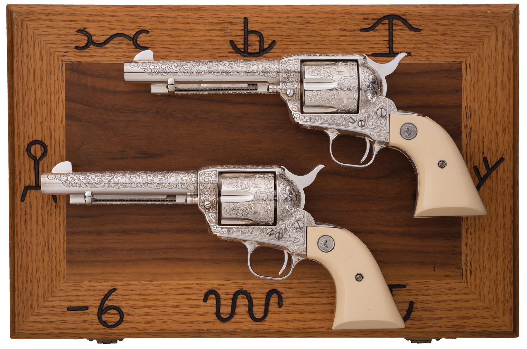 Cased Weldon Bledsoe Signed Engraved Matching Revolvers | Rock Island ...