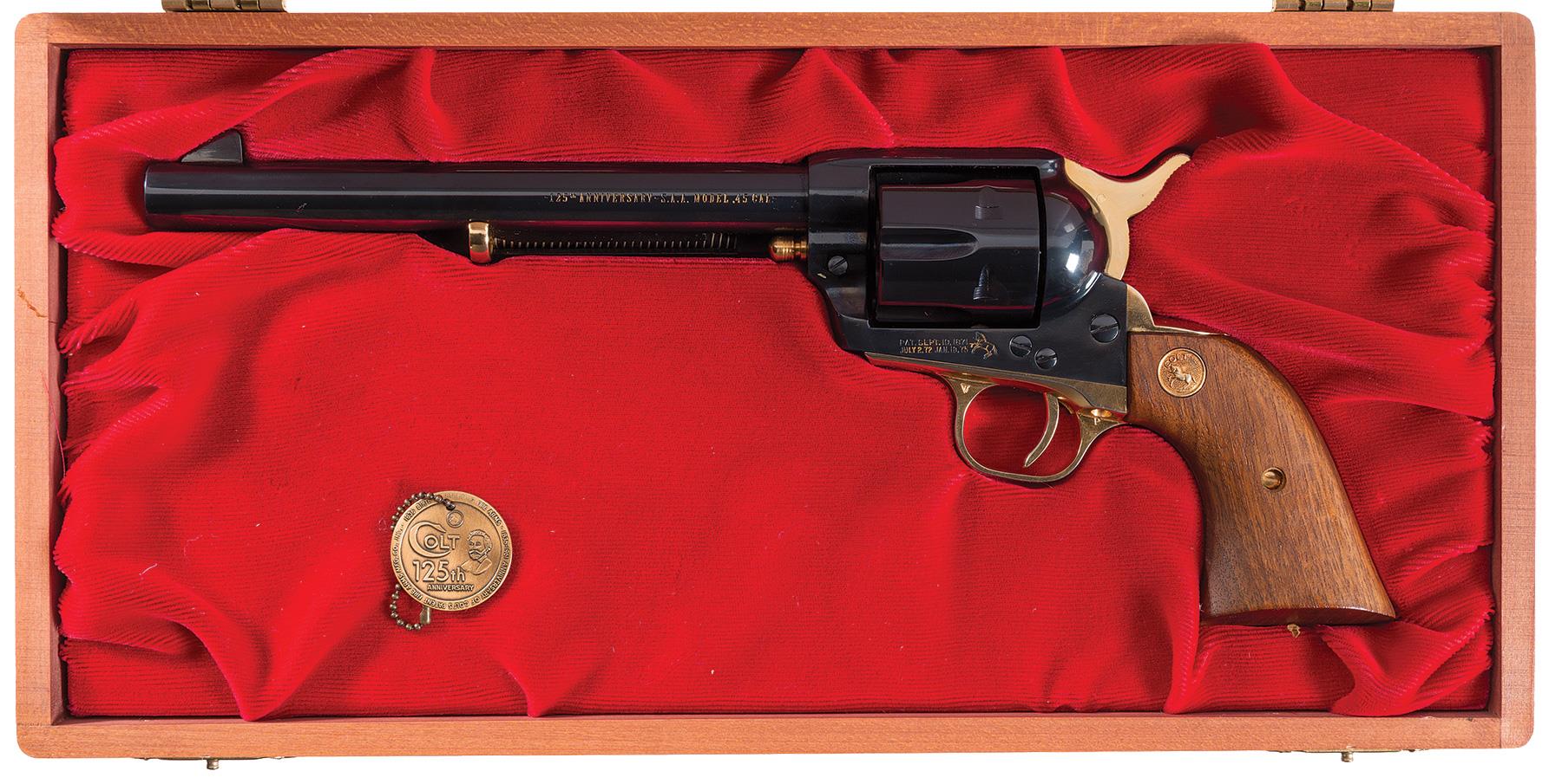 Cased Colt 125th Anniversary Commemorative Single Action Army Rock Island Auction 2724