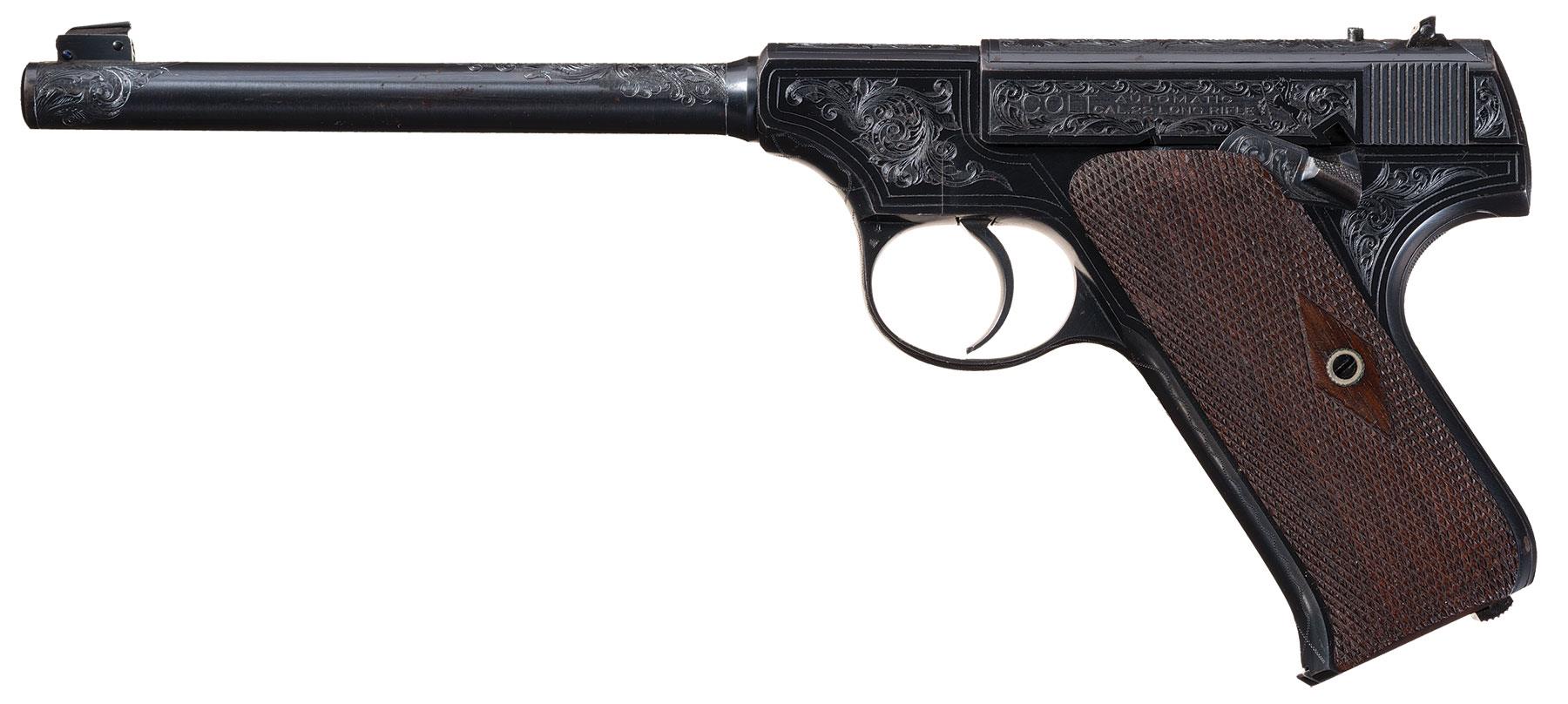 Colt Woodsman Pistol 22 LR Documented W.H. Gough Master Engraved.