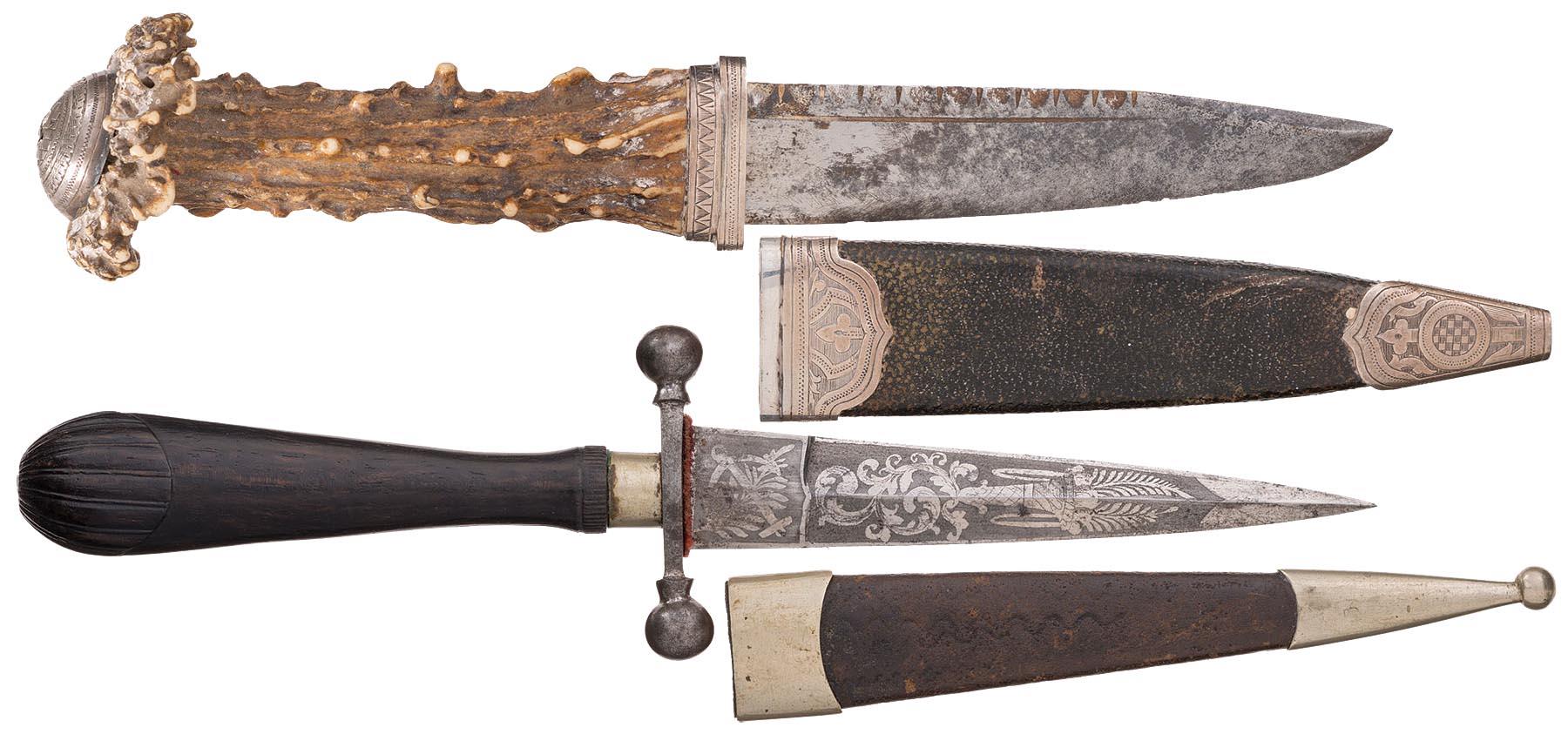 two-small-european-daggers-with-sheaths-rock-island-auction