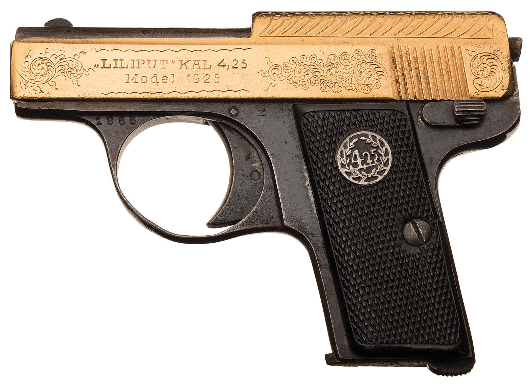 Menz August - Liliput 1925 Pistol Gold Plated | Rock Island Auction