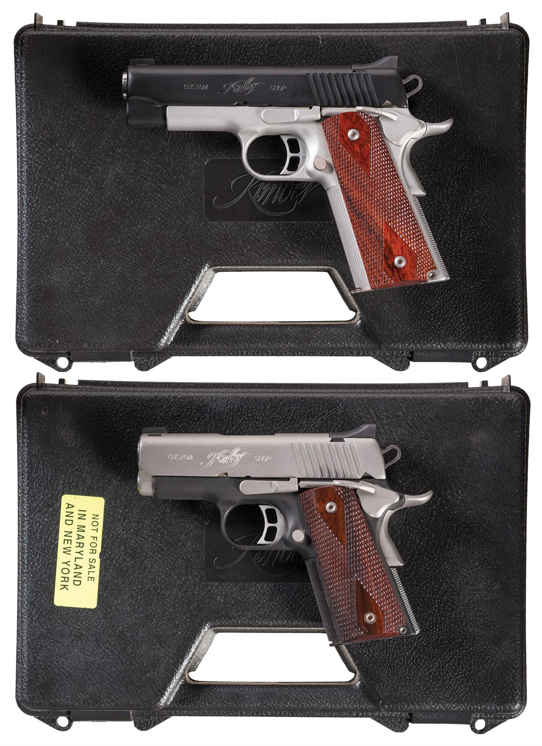 Two Kimber SemiAutomatic Pistols with Cases Rock Island Auction
