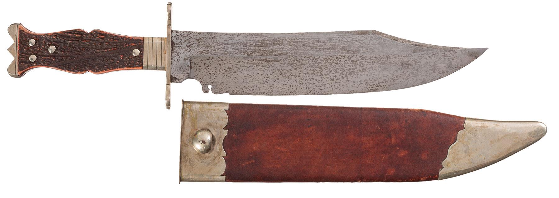 Massive Broomhead & Thomas 'Celebrated American Hunting Knife' w Rock